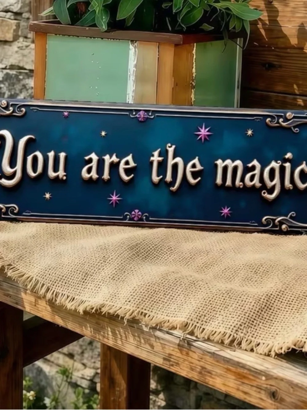 Alice & Wonderland Quote You Are The Magic Blue Wood DecorativeWall Sign